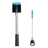 2-in-1 Bottle Brush with Straw Cleaning Brush, Long Handle Water Bottle Scrubbing Brush, Built for Cleaning Sport Bottles, Baby Bottles, Water Bottles, Coffee Mugs, Tumblers, Wine Decanters, Flask