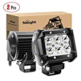 Nilight 2PCS 18W 1260lm Spot Driving Fog Light Off Road Led Lights Bar Mounting Bracket for SUV Boat 4" Jeep Lamp,2 years Warranty