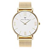 WRISTOLOGY Stella Womens Watch Roman Numerals Gold Boyfriend Ladies Metal Mesh Strap Band