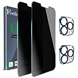 Ferilinso Designed for iPhone 13 Pro Max Privacy Screen Protector, 2 Pack 9H Anti Spy Tempered Glass with 2 Pack Camera Lens Protector, Case Friendly, Bubble Free, 6.7 Inch 5G, Easy Installation