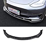 KIKIMO for Tesla Model 3 Spoiler,DIY Model 3 Front Lip Splitter,2017-2022 Tesla Model 3 Front Spoiler,ABS Glossy Carbon Fiber Pattern Model 3 Front splitter,Tesla Model 3 Accessories