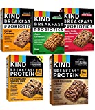 KIND Breakfast Bars - Probiotics and Protein Variety Pack 5 Flavor Pack 5 Boxes