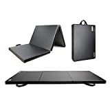 RitFit Upgraded Folding Exercise Mat, 2 Inch Thick Gymnastics Mat 3’x6’,4’x8’,4x10’ with Carrying Handles for Yoga, MMA, Stretching, Core Workouts and Home Gym Protective Flooring