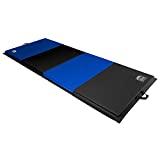 We Sell Mats 4 ft x 10 ft x 2 in Personal Fitness & Exercise Mat, Lightweight and Folds for Carrying, Black / Blue
