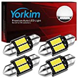 Yorkim DE3022 LED Bulb 31mm Festoon LED Bulb White Super Bright CANBUS 10-SMD 4014 Chipsets, 3175 LED Bulb, DE3175 LED Bulb, 3022 LED For Car Interior dome map Lights, Pack of 4