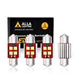 Alla Lighting 800 Lumens DE3175 DE3021 DE3022 LED Bulb CAN BUS Xtreme Super Bright 6000K Xenon White 31mm(1.25") 3030 SMD Interior Festoon Dome/Map/Trunk/Glove Box/Door Lights Replacement(Pack of 4)