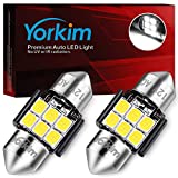 Yorkim De3175 LED Bulb White Super Bright LED Festoon 28mm 29mm LED Error Free CANBUS 6-SMD 2835 Chipsets For Interior Lights, DE3022 LED, 3175 LED Bulb，3022 LED Bulb - Pack of 2