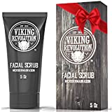 Viking Revolution Microdermabrasion Face Scrub for Men - Facial Cleanser for Skin Exfoliating, Deep Cleansing, Removing Blackheads, Acne, Ingrown Hairs - Men's Face Scrub for Pre-Shave (1 Pack)