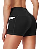 Women's High Waist Yoga Shorts with Side Pockets Tummy Control Running Gym Workout Biker Shorts for Women 8" /3" (3" Black, M)