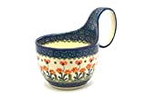 Polish Pottery Loop Handle Bowl - Peach Spring Daisy