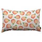 HOSNYE Peach Throw Pillow Cover Watercolor Hand Drawn Peaches Linen Fabric for Couch Bed Sofa Car Waist Cushion Cover 12 x 20 inch Pillow Case