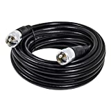 CB Coax Cable 25ft, RG8x Coaxial Cable 25ft, RFAdapter UHF PL259 Male to Male Low Loss CB Antenna Cables, 50 Ohm for HAM Radio, Antenna Analyzer, Dummy Load, SWR Meter