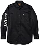 Ariat Men's Team Logo Long Sleeve Twill Shirt, Black White, Large