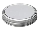 THINKCHANCES Silver Rust Proof and Air Tight Aluminum One Piece Storage Lid with Silicone Sealing Linear Plastisol for Regular Mouth Transform Mason Ball Canning Jars (6 Pack, Regular Mouth)