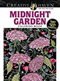 Creative Haven Midnight Garden Coloring Book: Heart & Flower Designs on a Dramatic Black Background (Adult Coloring)