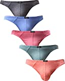 IKINGSKY Men's Thong Underwear Soft Stretch T-Back Mens Underwear (Medium, 5 Pack)