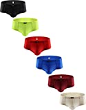 IKINGSKY Men's Shining Cheeky Boxer Briefs Sexy Mini Cheek Thong Underwear Stretch Brazilian Back Mens Under Panties (X-Large, 6 Pack)