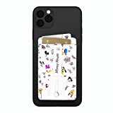 iJoy Disney Phone Wallet Stick On- Cell Phone Wallet Card Holder Stick On- Adhesive iPhone Holder Grip with Built in Finger Strap- Doubles as a Kick Stand for Your Phone (Mickey and Friends- White)