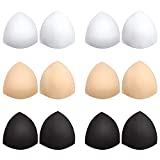 Bra Pads Inserts 6 Pairs, Bra Cups Inserts, Removable Breast Enhancers Inserts for Women (Beige, Black, White)