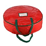 Elf Stor Red Holiday Christmas Wreath Storage Bag for 24-Inch Wreaths