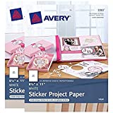 Avery Repositionable Sticker Project Paper, Matte White, 8.5" x 11", 2 Pack, 40 Sheets Total (32132)