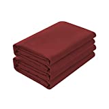 Basic Choice 2-Pack Flat Sheets, Breathable Series Bed Top Sheet, Wrinkle, Fade Resistant - King / California King, Burgundy