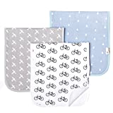 Baby Burp Cloth Large 21''x10'' Size Premium Absorbent Triple Layer 3-Pack Gift Set “Cruise” by Copper Pearl