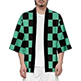 Meelanz Novelty Japanese Anime Robes Cosplay Cardigan Top Jacket Kimono for Men Women Anime Lovers Green