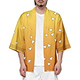 Meelanz Novelty Japanese Anime Robes Cosplay Cardigan Top Jacket Kimono for Men Women Anime Lovers Yellow