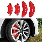 Tesritar 2022 2023 Caliper Covers Compatible with Tesla Model 3, 18 Inch 19 Inch Wheel Hub Size Red Brake Caliper Covers, Model 3 Caliper Covers Set of 4, for 2017-2023 Version (RED, Fit for Model 3)