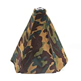 Top10 Racing Suede of Camouflage Manual Shift Boot - Black with Red Stitching Universal Fitment JDM (Camo)