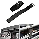 AUXMART Tie Down Straps for Jeep Wrangler 21" x 1.5" Hook & Steel Loop Fasteners Rear Window Secure Soft Top When Down or Sunrider Adjustable Cinch Straps for Auto, Home, Outdoors（A Pair）