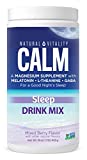 Natural Vitality Calm Sleep Magnesium Citrate with Melatonin & GABA, Sleep Aid, Mixed Berry Flavor, Vegan, Gf & Non-GMO, (Package May Vary),16oz