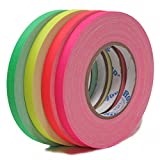 Fluorescent Spike Tape 1/2 inch x 50YD - 4 Pack - Green, Pink, Yellow, and Orange Cloth Tape Packaged in a 4 mil Resealable Poly Bag