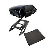 XFMT 5.5" Razor Tour Pack Trunk W/Backrest 2-Up Mounting Rack For Harley Touring Road Glide Electra Glide 2014-2020