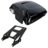 XMT-Moto Vivid Black Razor Tour Pack Pack Trunk+Backrest Pad+ Tour Pack Mounting Rack fits for Harley Touring Models Road King, Road Glide, Street Glide, Electra Glide, Ultra-Classic 2014-2021