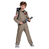 Ghostbusters Costumes for Kids, Official Ghostbusters Afterlife Movie Costume Jumpsuit with Inflatable Proton Pack, Classic Kids Size Medium (7-8)