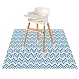 Splat Floor Mat for Under High Chair/Arts/Crafts by CLCROBD, 51" Waterproof Anti-Slip Food Splash Spill Mess Mat, Washable Portable Picnic Mat and Table Cloth (Chevron)
