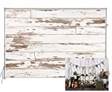 HUAYI White Wood Wall Cotton Cloth Backdrop Newborn Photography Baby Photo Studio Props Adults Portrait Pictures Background 5x6.5foot D-7619