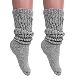 Slouch Socks Women and Men Extra Tall Heavy Cotton Socks Size 9 to 11 (Gray, 2)
