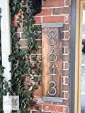 Modern House Numbers Vertical, House Numbers Sign, Modern,Wood and Concrete Address Plaque, Custom house Address Sign, Realtor Closing Gift, Personalized Housewarming Gift. V