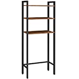 HOOBRO Over The Toilet Storage, 3-Tier Industrial Bathroom Organizer, Bathroom Space Saver with Multi-Functional Shelves, Toilet Storage Rack, Easy to Assembly, Rustic Brown BF41TS01
