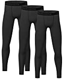 4 or 3 Pack Youth Boys' Compression Leggings Tights Athletic Pants Sports Base Layer for Kids Cold Gear 3 Black L