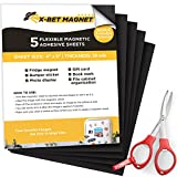 Magnetic Sheets with Adhesive Backing - 5 PCs Each 4" x 6" - Peel and Stick Magnetic Paper for Photo and Picture Magnets - Flexible Magnet Sheets for DIY and Crafts