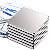 DIYMAG Powerful Neodymium Square Magnets, Strong Permanent Rare Earth Magnets for Fridge, DIY, Building, Science, Craft, and Office, 1.26 inch x 1.26 inch x 1/8 inch, Pack of 6