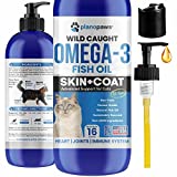 Omega 3 Fish Oil for Cats - Better Than Salmon Oil for Cats - Kitten + Cat Vitamins and Supplements - Cat Health Supplies - Cat Dandruff Treatment - Liquid Fish Oil for Pets - Cat Shedding Products