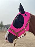 TGW RIDING Horse Fly Mask Super Comfort Horse Fly Mask Elasticity Fly Mask with Ears We Only Make Products That Horses Like (Dark Pink, L)