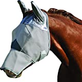 Cashel Crusader Horse Fly Mask with Long Nose and Ears, Grey, Horse
