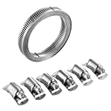 STEELSOFT DIY Hose Clamp System Kit, 9.8 FT Band + 6 Fasteners, Stainless Steel Band Hose Clamps Pipe Clamp Metal Clamps Large for Ductwork, Pole Mount, Metal Strapping