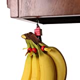 Red - Unique Banana Holder - Hook Alternative - Made in USA; Holds Single Banana; Under Cabinet or Shelf